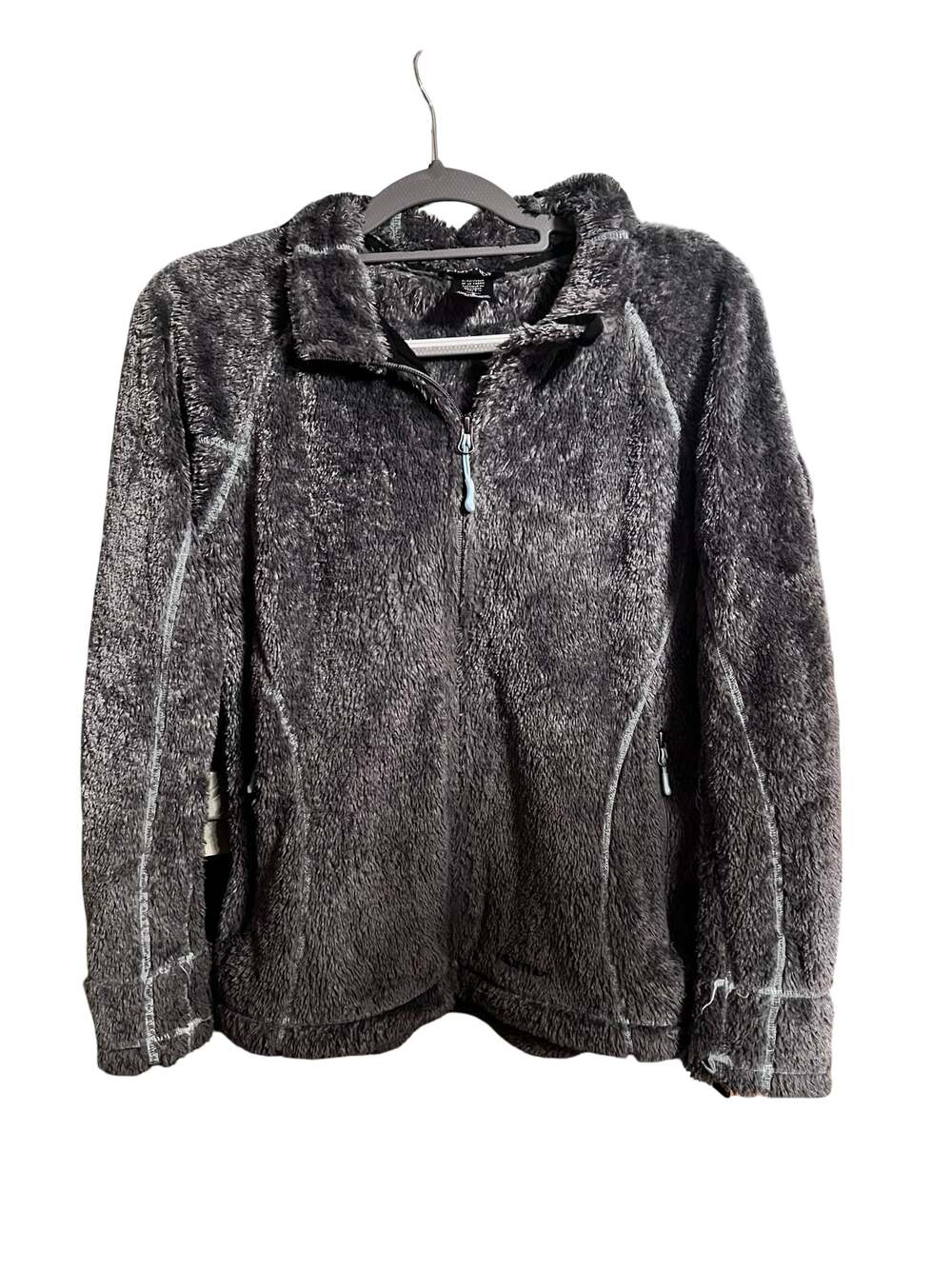 Marmot Women's Gray High-Pile Fuzzy Fleece Full Zip Jacket Size Large